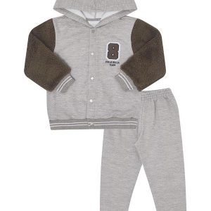 Conjunto Moletom e Pelo Cinza