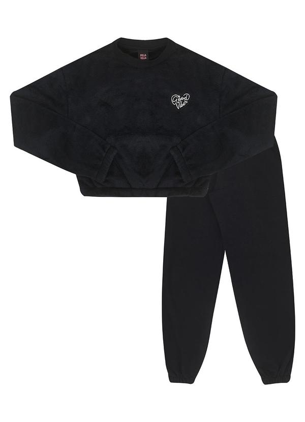 Conjunto Pelo e Moletom Preto