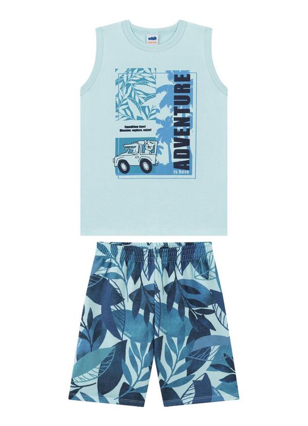 Conjunto Regata e Bermuda em Moletinho Verde