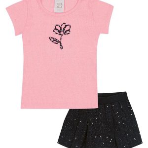Conjunto Ribana com Elastano Leve Rosa