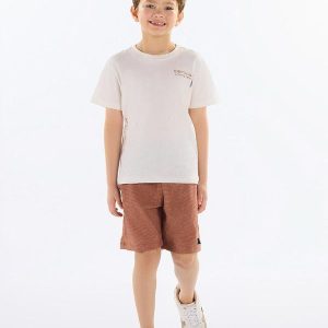 Conjunto com Camiseta e Bermuda Bege