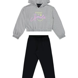 Conjunto com Cropped e LeggingCinza