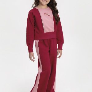 Conjunto com Filetes em Lurex Vermelho