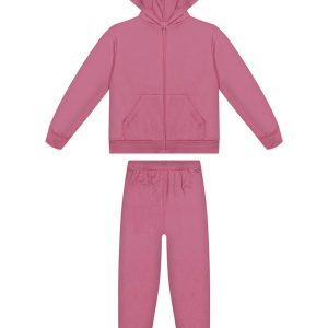Conjunto com Jaqueta e Calça Rosa