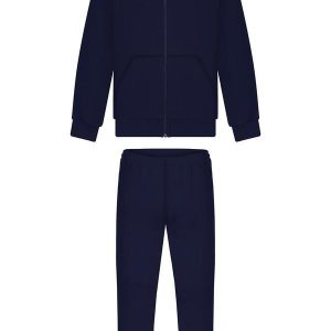 Conjunto de Moletom com Calça e Jaqueta Azul