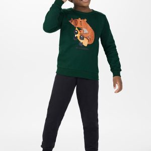 Conjunto em Moletom com Calça e Blusão Verde
