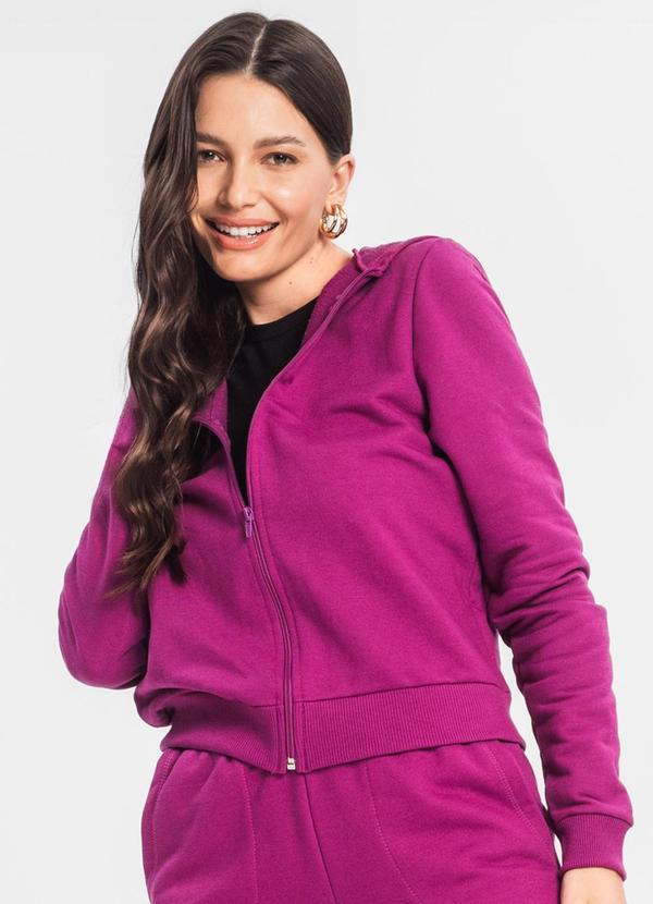 Jaqueta Feminina com Capuz Roxo