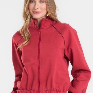 Jaqueta Ponto Roma Manga Raglan Vermelho