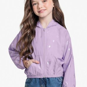 Jaqueta com Capuz Roxo