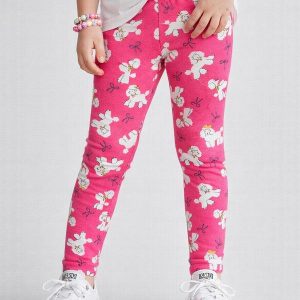 Legging Infantil Cós com Elástico Rosa