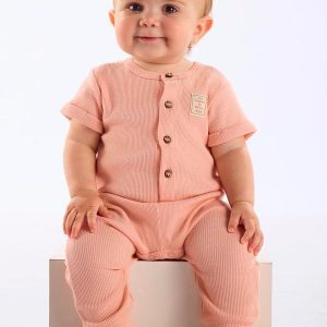 Macacão Ribana Unissex Bebê Rosa