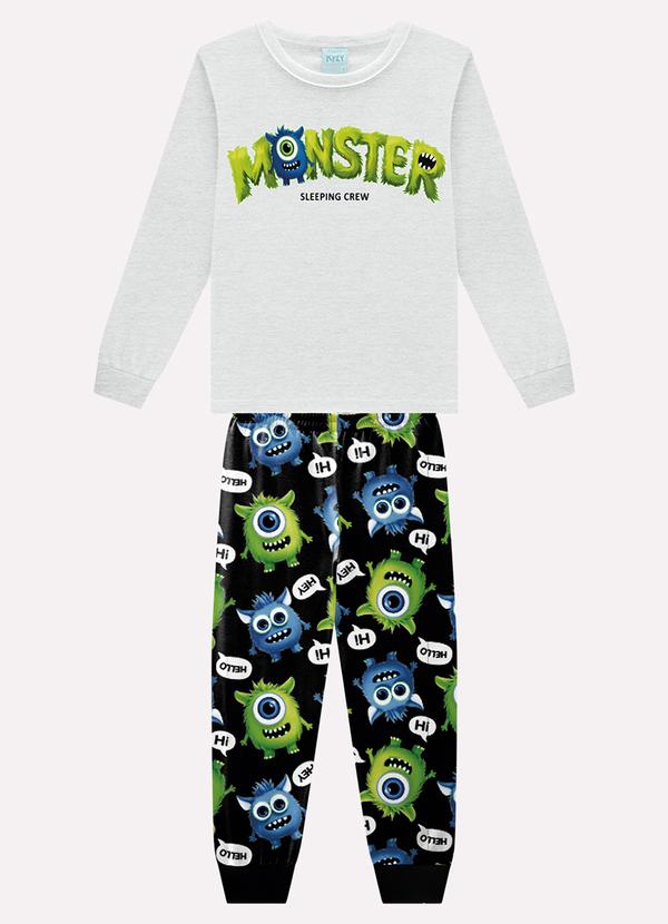 Pijama Infantil Menino Lettering Cinza