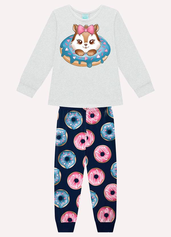 Pijama Infatil Menina Donuts Cinza