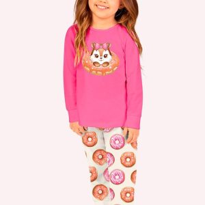 Pijama Infatil Menina Donuts Rosa