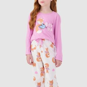 Pijama Longo Infantil Rosa