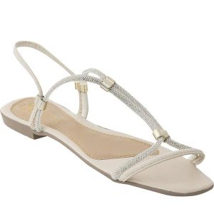 Rasteirinha Off White com Strass