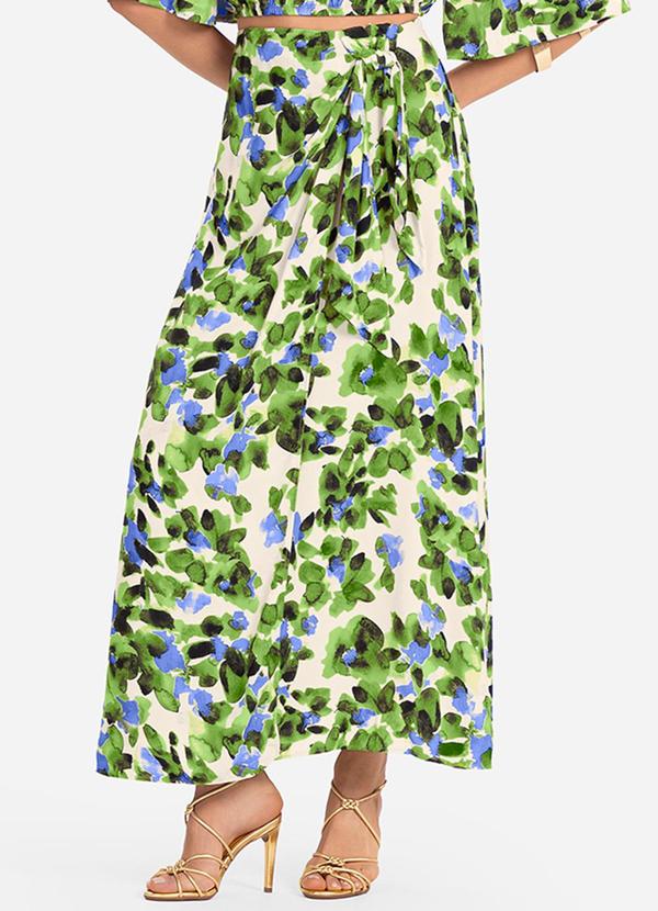 Saia Longa Estampada Verde