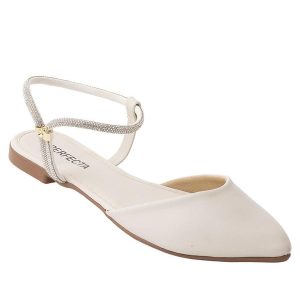 Sandália Off White com Strass