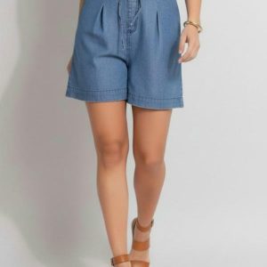 Short Azul Médio em Jeans