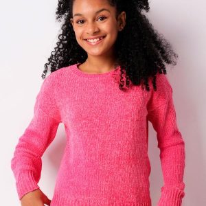 Suéter Juvenil Chenille Rosa