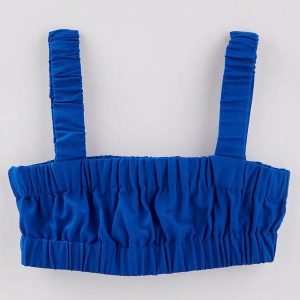 Top Cropped com Elástico Azul