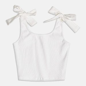 Top de Ribana com Laços Off White