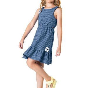 Vestido Azul Pastel Godê Cut Out