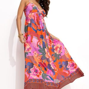 Vestido Cropped Floresta Florida Rosa
