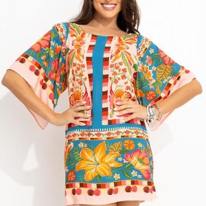 Vestido Curto Cor da Flor Rosa