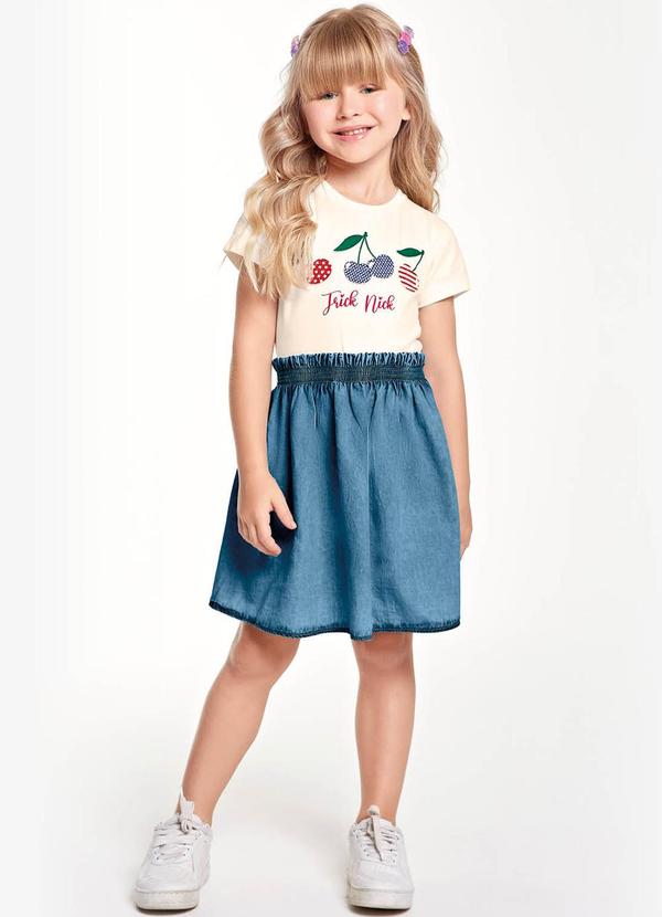 Vestido Infantil Bege