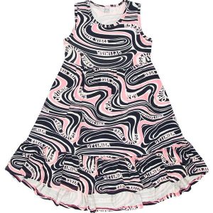 Vestido Infantil Estampado Rosa