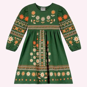 Vestido Infantil Menina com Strass Verde