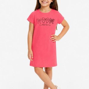 Vestido Infantil Ribana Canelada e Laranja