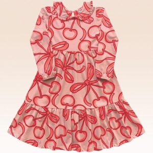Vestido Manga Longa Rosa