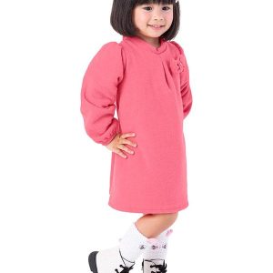 Vestido Menina Boucle Laço Rosa