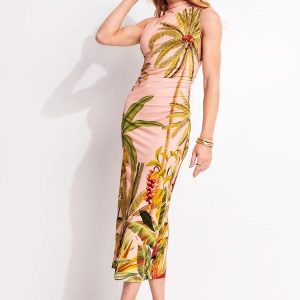 Vestido Midi Jeri Rosa