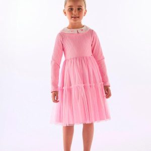 Vestido Ribana Saia Tule Rosa