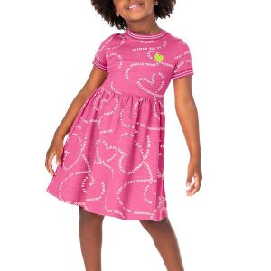 Vestido Rosa Godê Corações