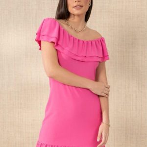 Vestido Rosa com Babados