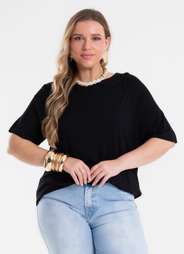 Blusa Feminina Manga Raglan Preto