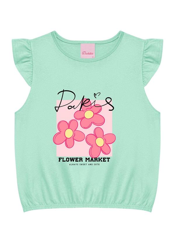 Blusa Flower Market com Elástico Verde