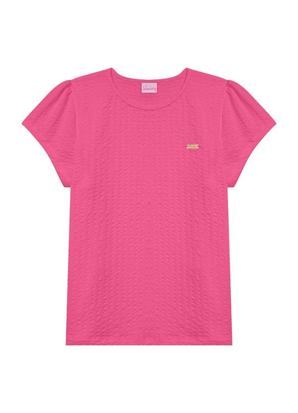 Blusa Juvenil com Plaquinha Rosa
