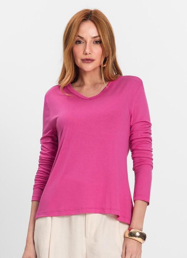 Blusa Manga Longa Rosa