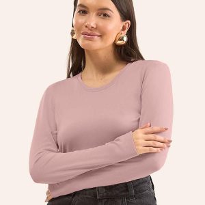 Blusa Manga Longa Rosa