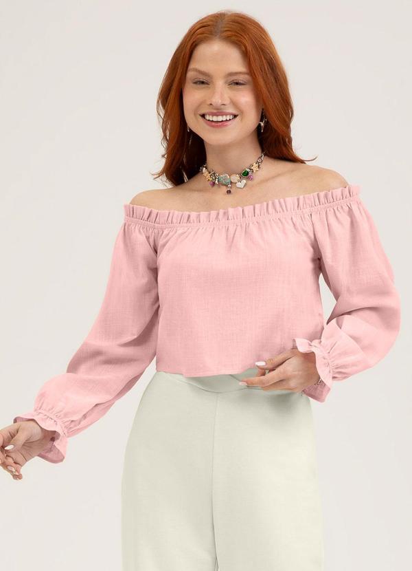 Blusa em Algodão Rosa Claro