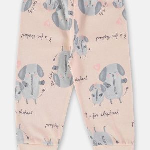 Calça Estampada para Bebê Menina Rosa