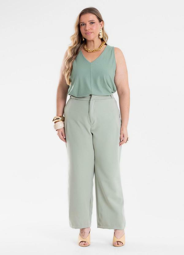 Calça Feminina Alfaiataria Reta Verde