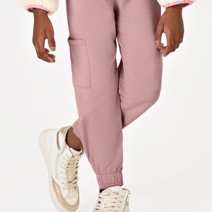 Calça Feminina Cargo Moletom Rosa