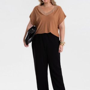 Calça Feminina Reta Linho Preto