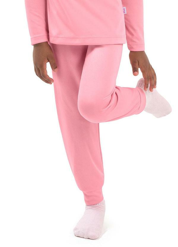 Calça Infantil Térmica com Punho Rosa